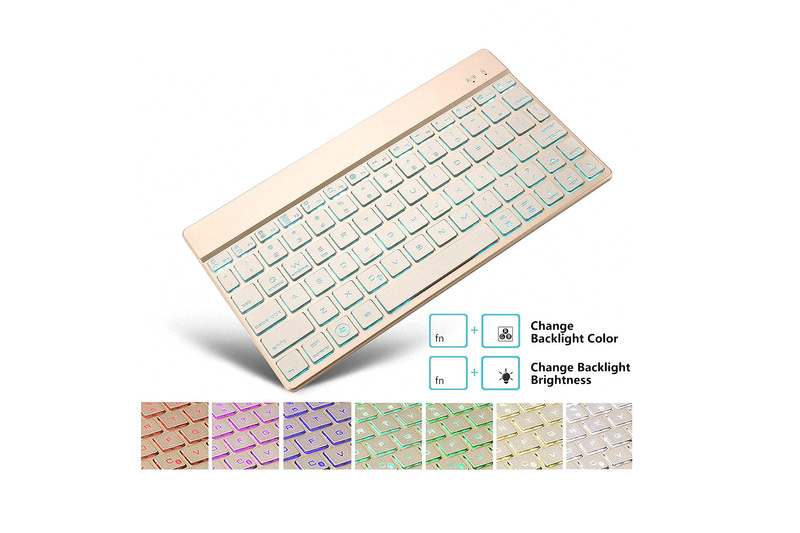 KVAGO Backlit Wireless Keyboard 7 Colors Backlight Bluetooth Android iOS